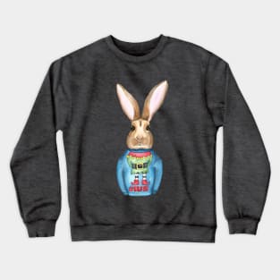 Rabbit wearing Christmas jumper Crewneck Sweatshirt